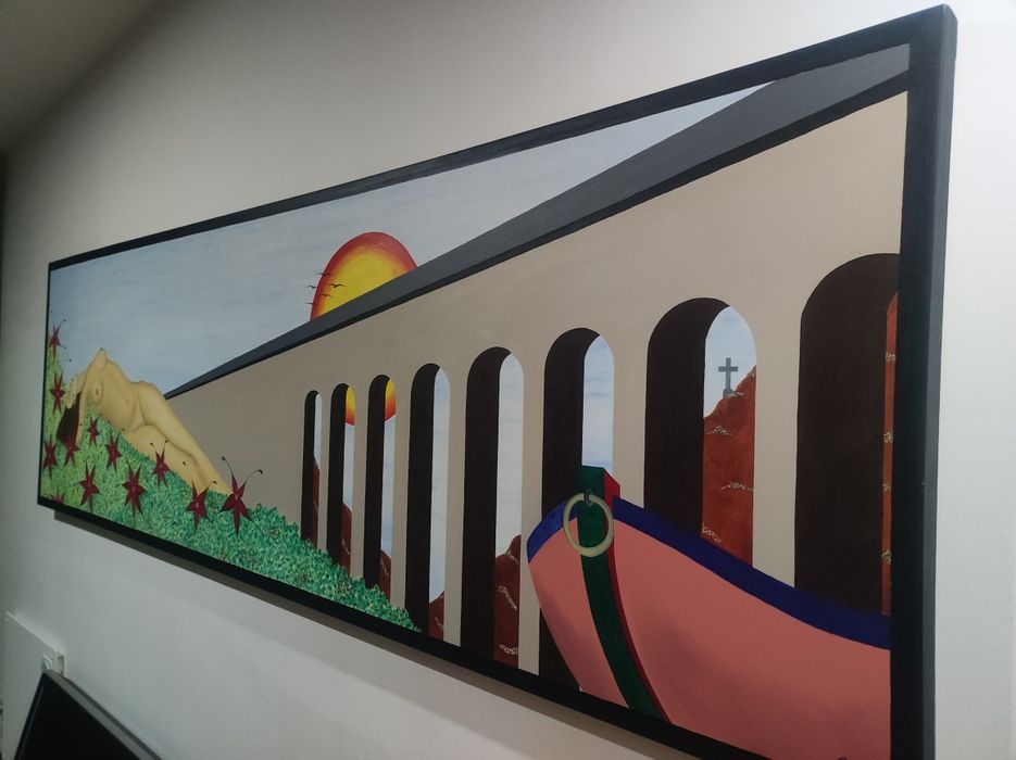 Quadro Tela pintada a óleo 900 X 2900