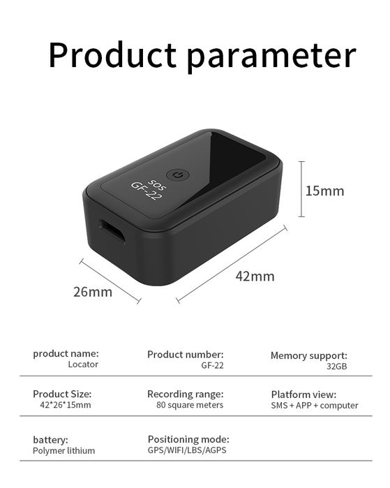 Mini rastreador Localizador em tempo real Multifuncional Gf-22 novo