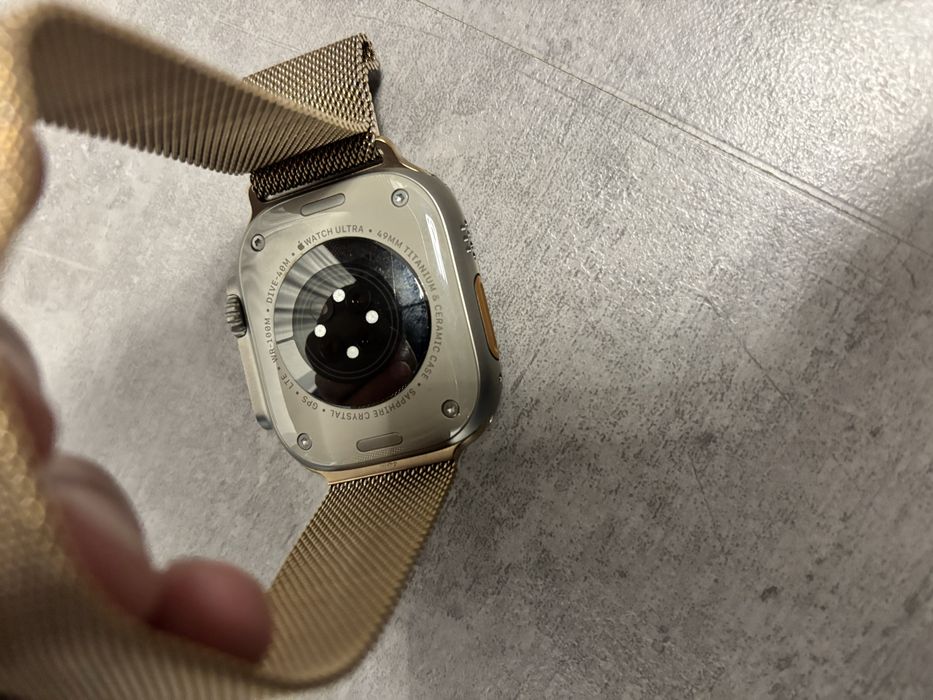 Applewatch ultra 1 mediolańska bransoleta złota