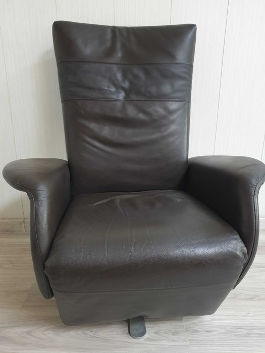 Fotel rozkładany relax, BRUHL SKÓRA obrotowy