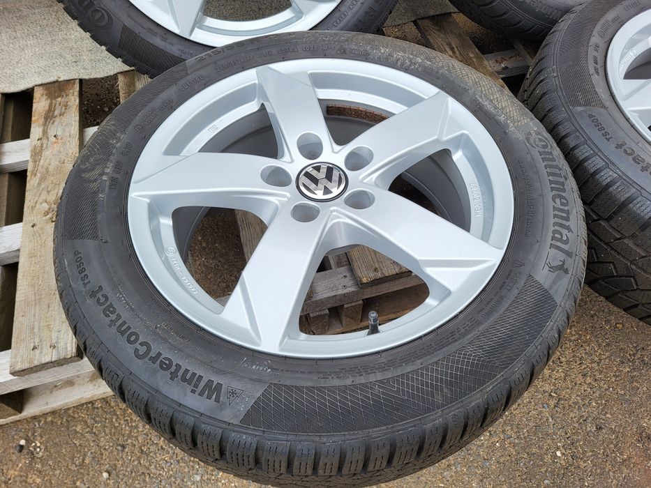[K371] Koła zimowe 17 Cali 5x112 + Opony 215/55/17 6m VW Passat Touran