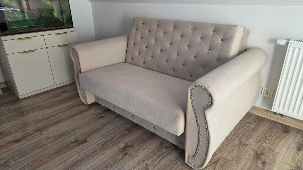Sofa dla dziecka, łóżko młodzieżowe z pojemnikiem Rozkładana Sofa 2 osobowa Kanapa z pojemnikiem Amerykanka z funkcją spania