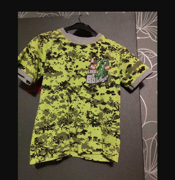 bawełniany t-shirt Minecraft wzór typu moro 134 / 140