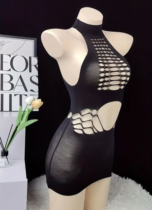 Sukienka siatka bodystocking uni