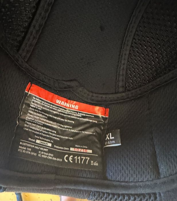 Мотошолом полулицевик Sena Cavalry Bluetooth Half Helmet (Розмір XL, Новий)