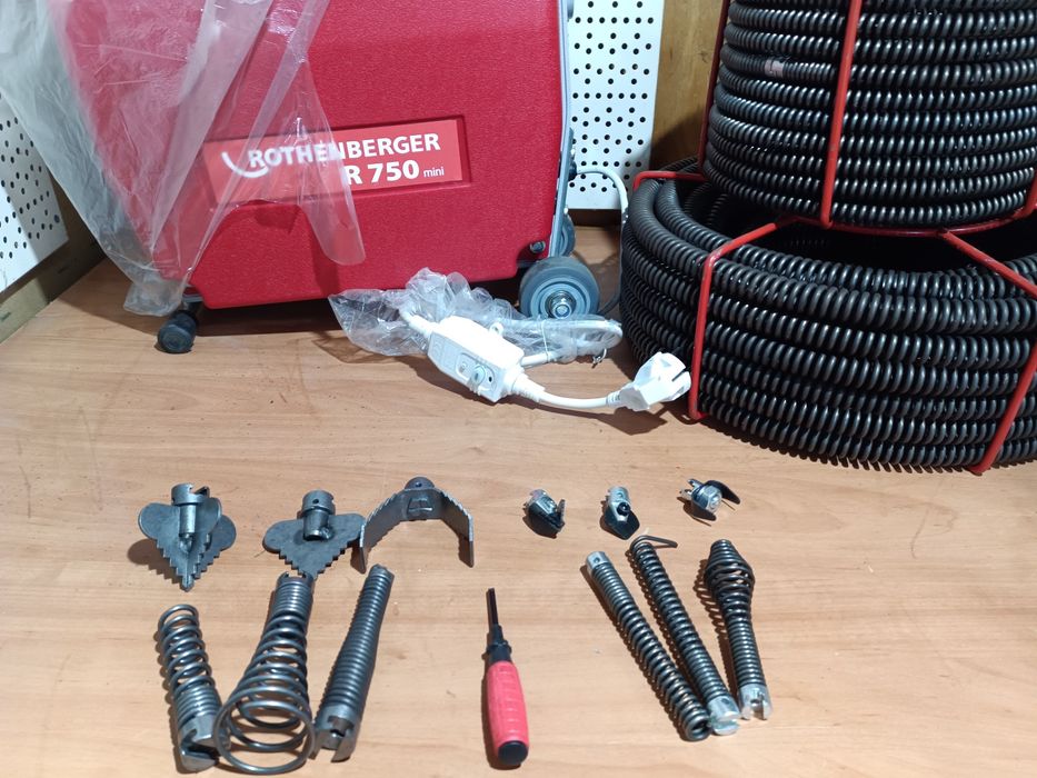 Машина для прочистки канализации Rothenber, прочистка труб, трос.