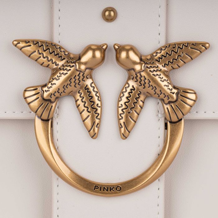 PINKO damska torebka listonoszka Love one Classic Icon biała/ecru