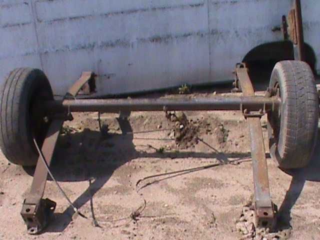 Oś przyczepki samochodowej + koła