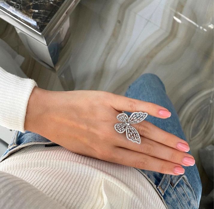 Кільце метелик в сріблі