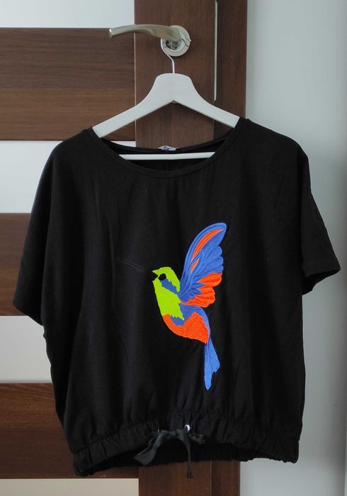 Bluza Damska Czarna W Stylu Kimono