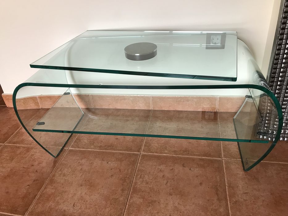 Mesa apoio tv vidro design SICA