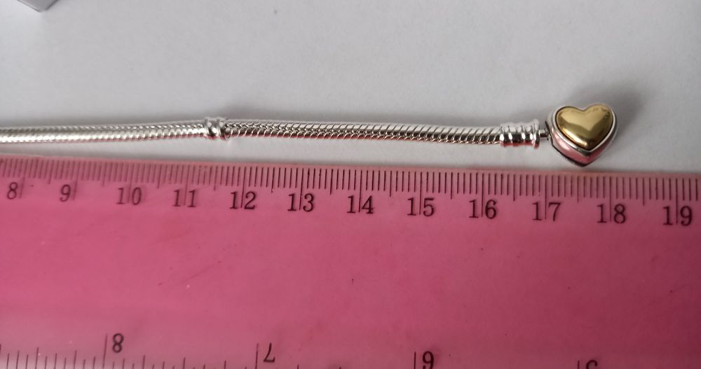 Pandora bransoletka modułowa serce złote logo 925srebro Nowa