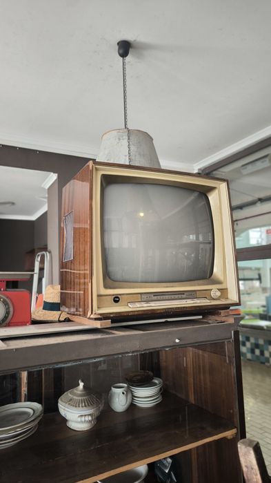 Televisão e Relógio pé alto antiguidade