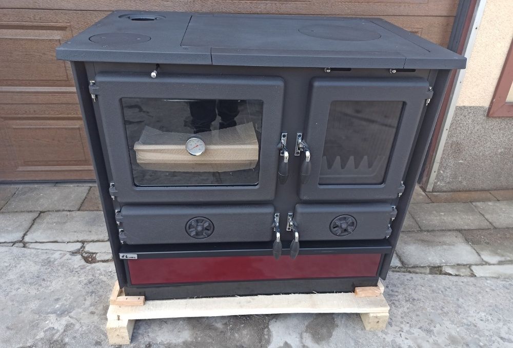 Magnum kuchnia żeliwna z piekarnikiem, wiśniowa, prawa