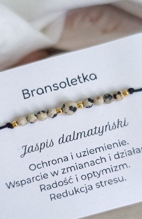 Bransoletka kamienie naturalne minerały jaspis dalmatyński