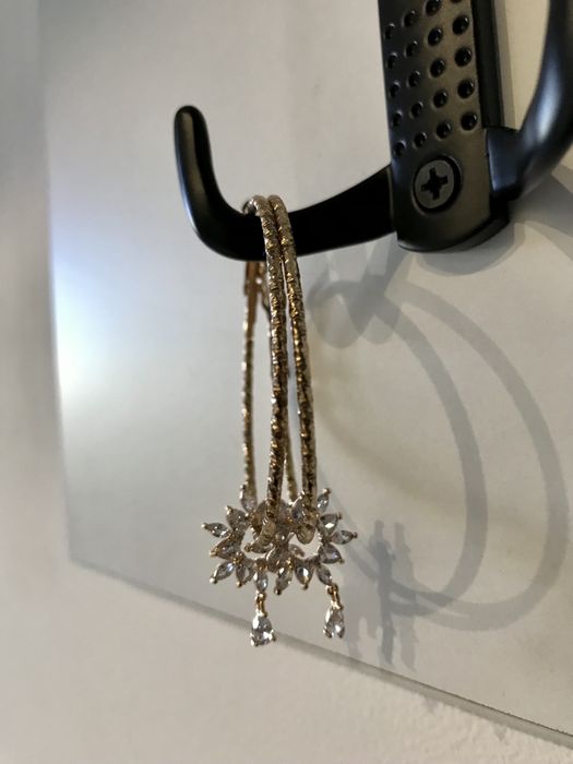 Kolczyki koła ze ściąganymi ozdobami + gratis kolczyki