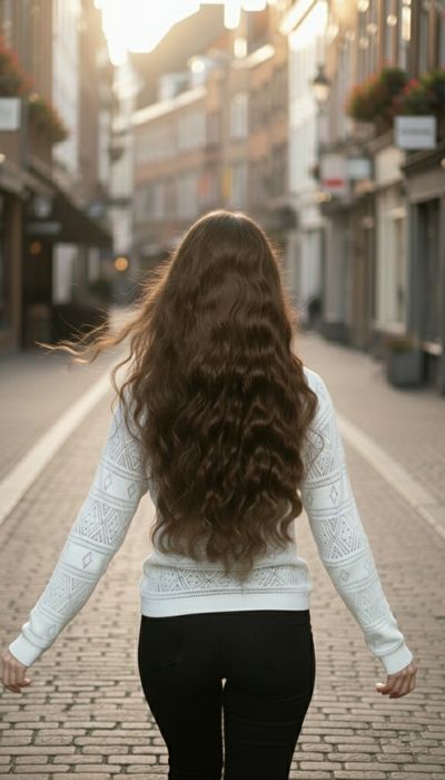 100% натуральне волосся 75см. Перука з любим проділом (сіточка). Парик