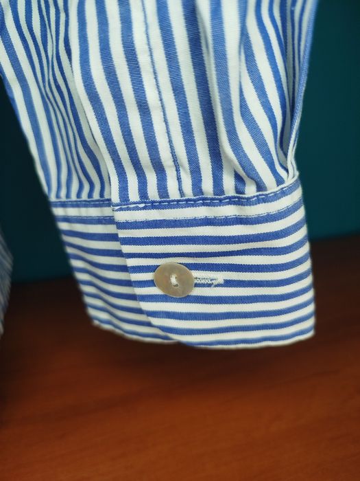 Biała niebieska koszula damska w paski 100% bawełna  XL 42