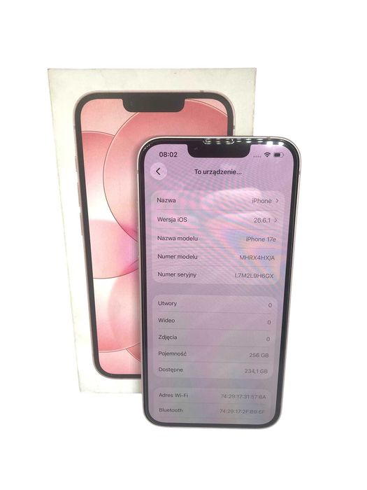 Apple iPhone 17e 256GB Jasnoróżowy - Na Części