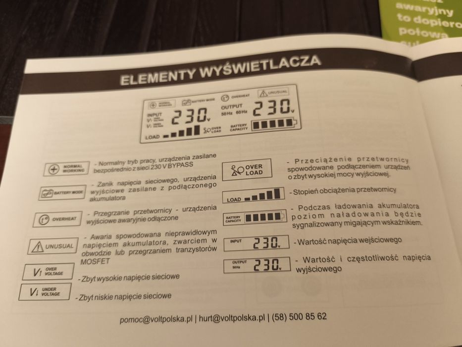 ДБЖ Volt Polska Sinus PRO 1000E 12V220V.