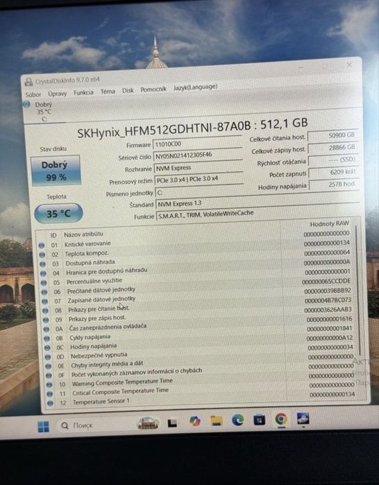 SSD 512gb NVMe 99% здоровя/ intel 86%