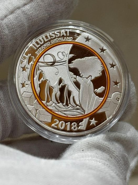 Срібна медаль " Ілулісат в Гренландії". 2018 р. Сертифікат. СРІБЛО.