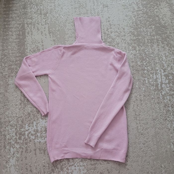 Golf ciepły sweter golfik pudrowy