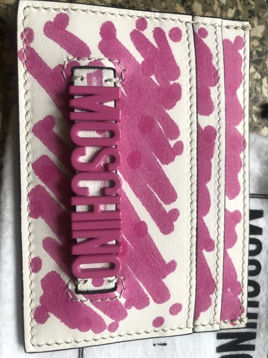 Etui na karty Moschino skóra naturalna