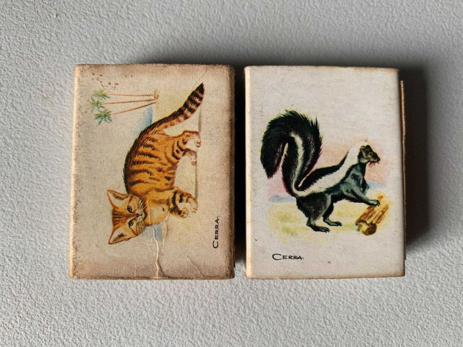 Conjunto de 2 Caixas de Fósforos Antigas - Animais