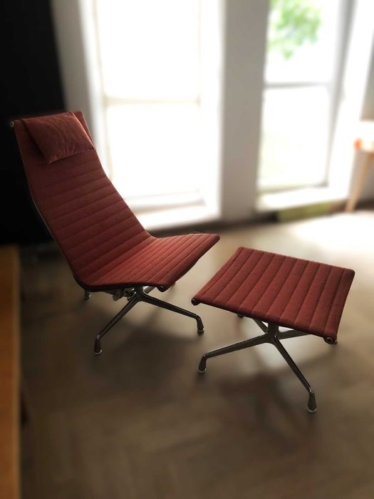 VITRA ALUMINIUM GROUP EA 124 fotel + 125 podnóżek  Oryginały