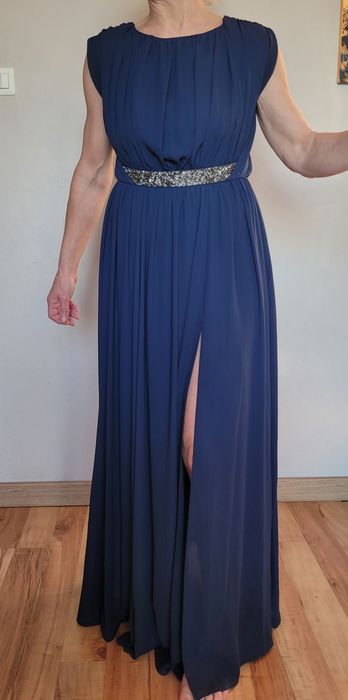 Wizytowa granatowa sukienka