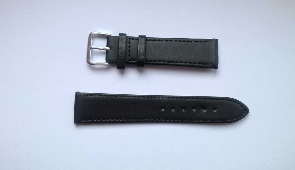 Czarny pasek do zegarka szerokość 20mm , skóra eko , nowy