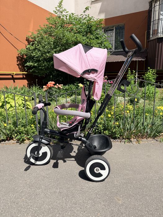 Велосипед дитячий триколісний з ручкою Kinderkraft Aston рожевий