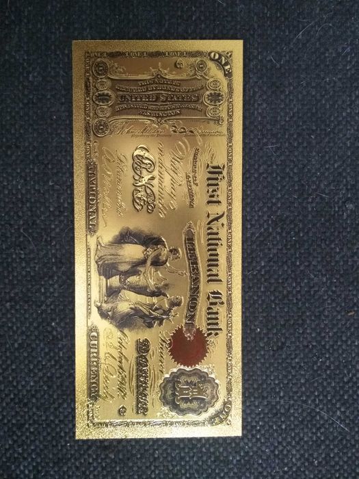 Banknot kolekcjonerski pozłacany - 1 stary dolar
