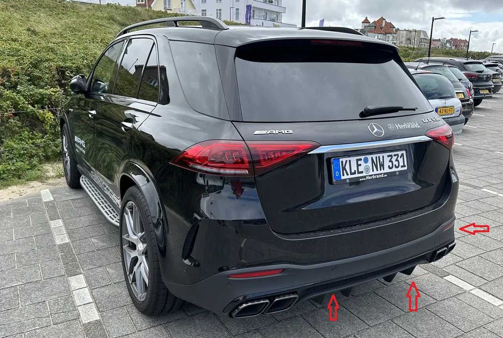 Диффузор заднего бампера GLE W167 ГЛЕ 167 19-22 стиль GLE63 AMG