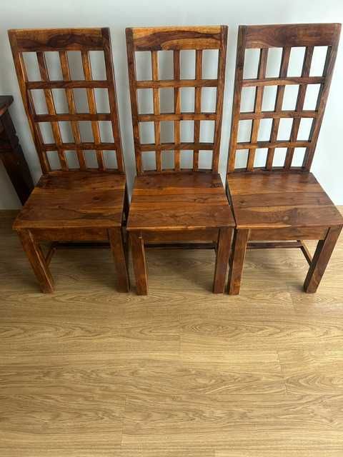 Stół drewniany indyjski 120x80 + 6 krzeseł palisander