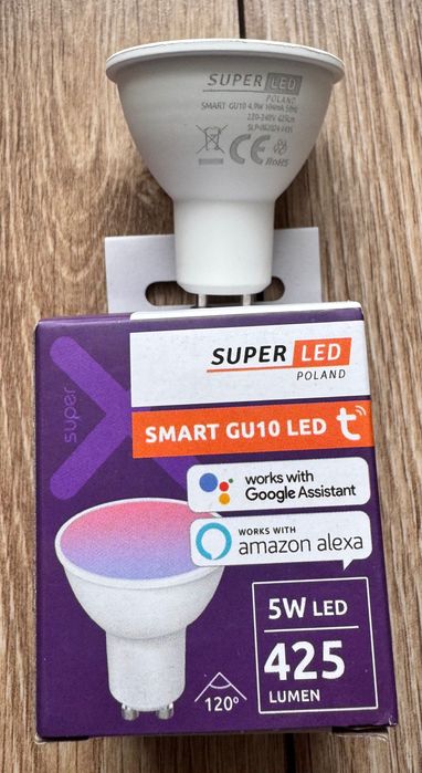 Żarówka LED GU10 5W SMART RGB, ciepła, neutralna, zimna Wi-Fi TUYA