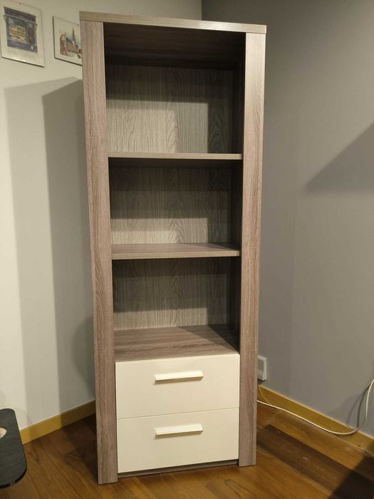 Estante Paris Carvalho Cinza/Branco - Lourini