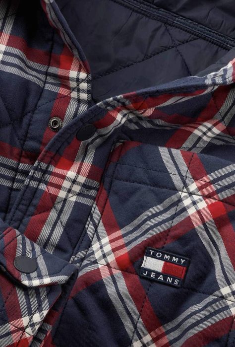 Tommy Hilfiger Чоловіча темно-синя картата куртка сорочка