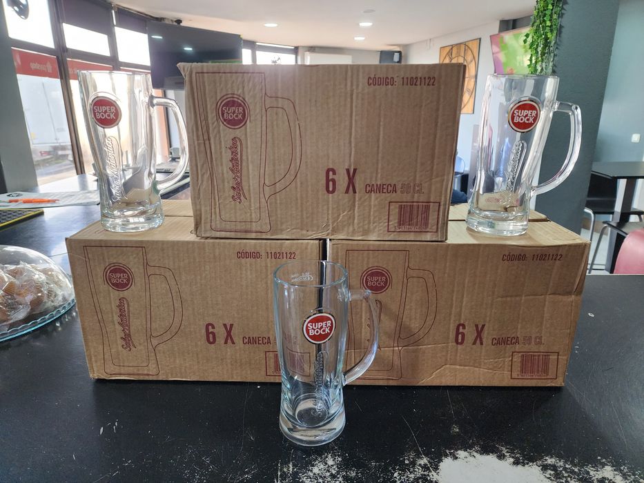 Canecas Super Bock 50cl – Novas Caixa Com 6 Unidades