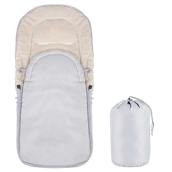 Śpiworek do wózka śpiwór 90 cm szaro-beżowy