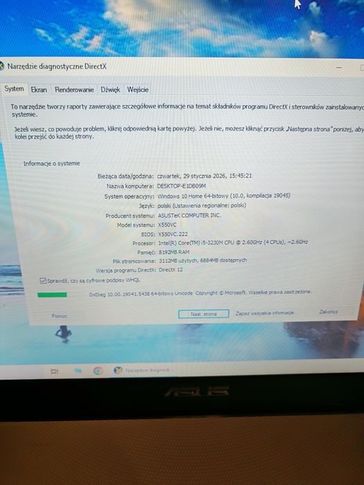 Laptop ASUS X550VC 500gb SSD 8gb Ram Super Stan