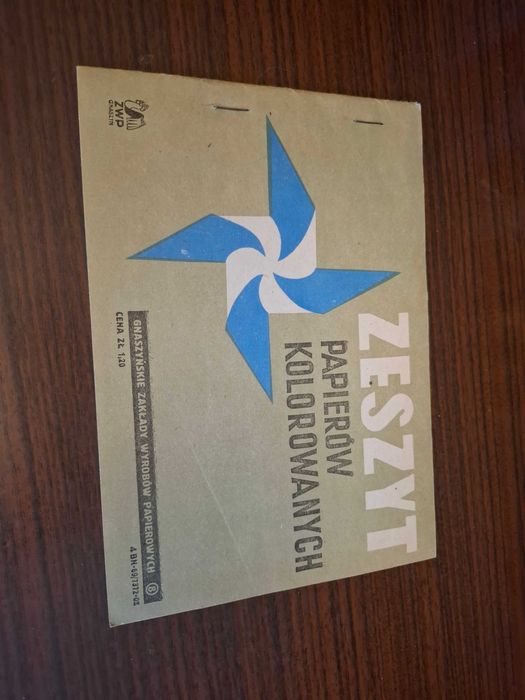 Stary kolekcjonerski zeszyt papierów kolorowych prl