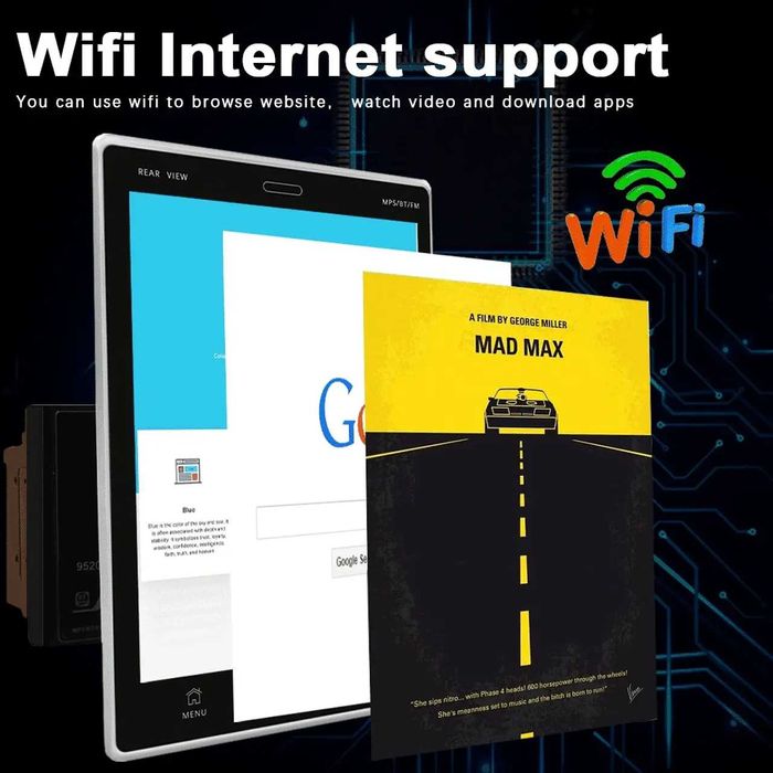 D46- Auto rádio Vertical Universal android 10.0 1gb ram 16gb tela 9.5