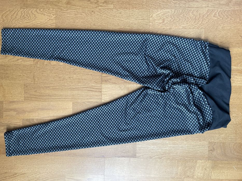 Legginsy getry push up  sportowe czarne wzor M szare XS S