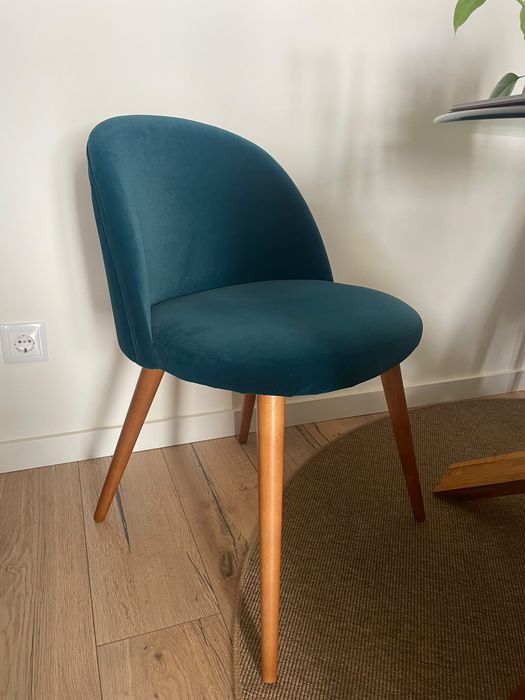4 cadeiras azul veludo maison du monde