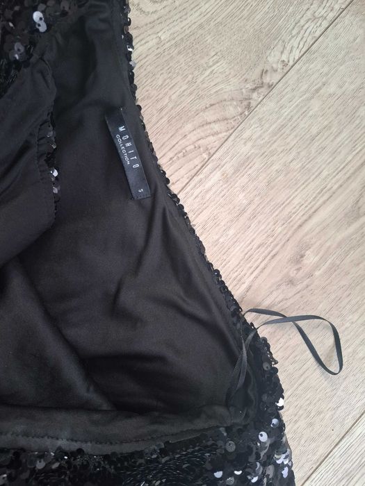 Mohito S36 cekiny SYLWESTER sukienka czarna