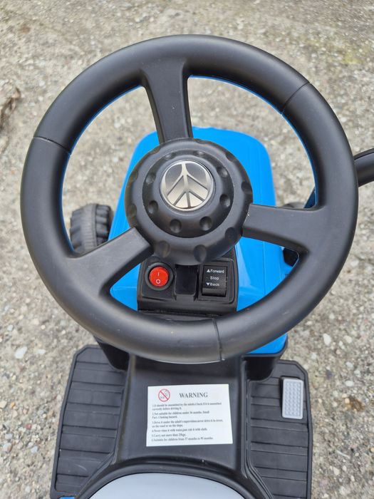 Traktor na Akumulator z przyczepą A009 Niebieski