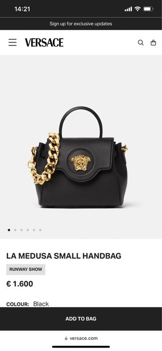 Mala Versace nunca usada. Estou a vender porque preciso de dinheiro!