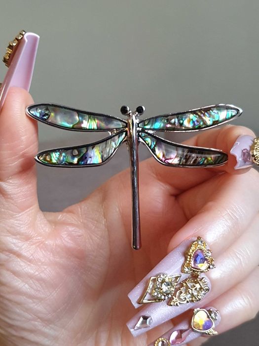 Dragonfly Brooch / Clip-on Brooch / Breast Pin with Shell64297800716034120